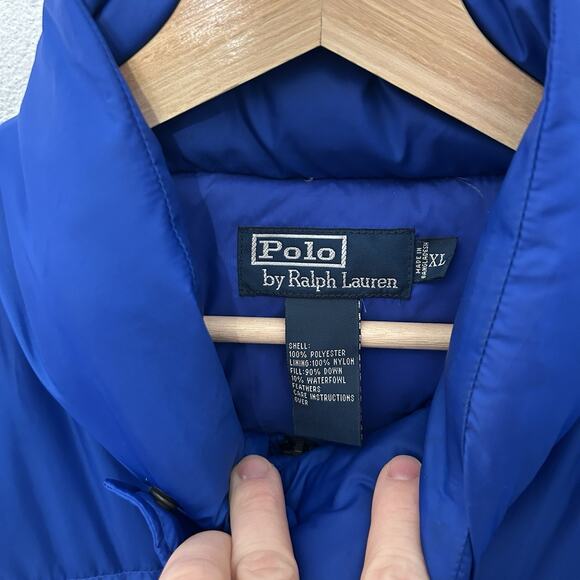 Vintage Polo Ralph Lauren Goose Down Puffer Jacket “Blue” - Picture 6 of 8